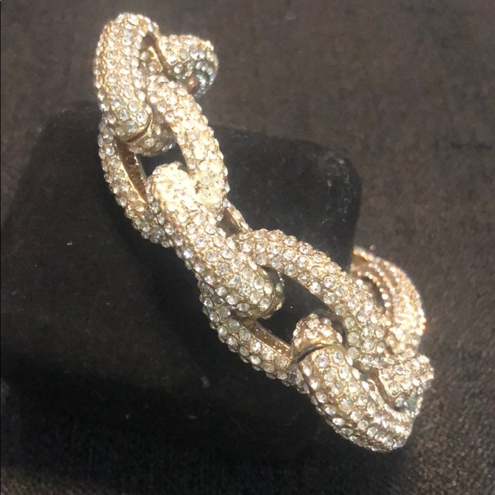 Gold Rhinestone Chain Bracelet